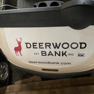 Deerwood Bank logo on golf cart Blackduck Golf Course