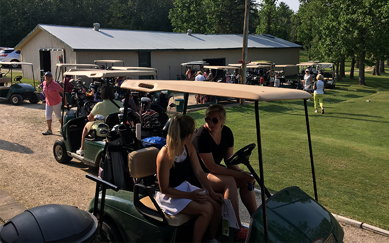 Golf cart line up at Blackduck Golf Course