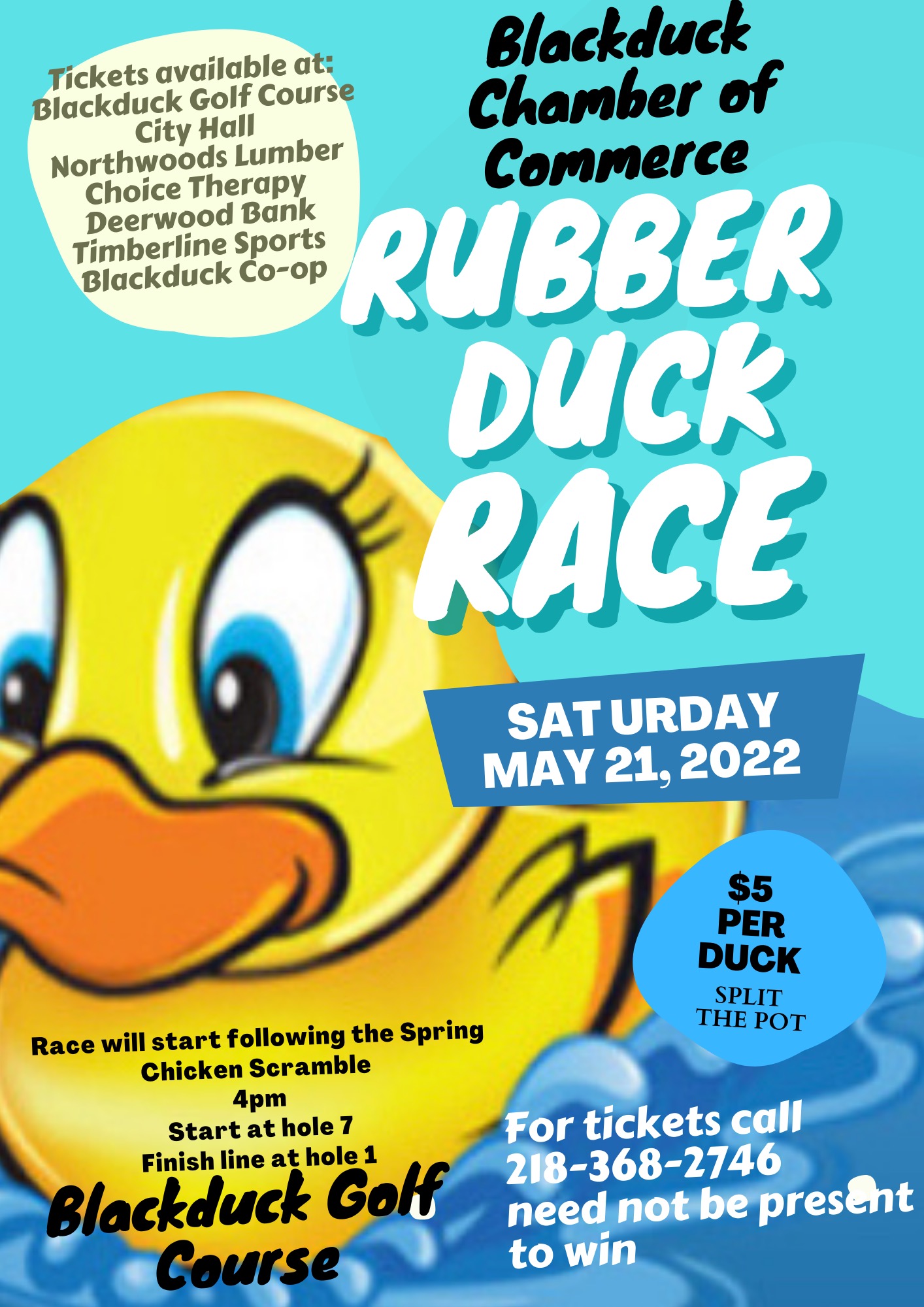 rubber duck Race at Blackduck Golf Course